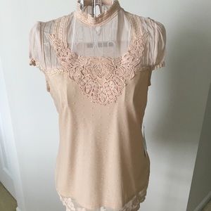 Zara pink lace blouse